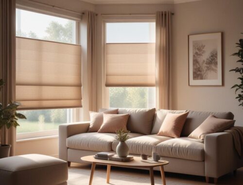 Умные римские шторы с электроприводом и управлением